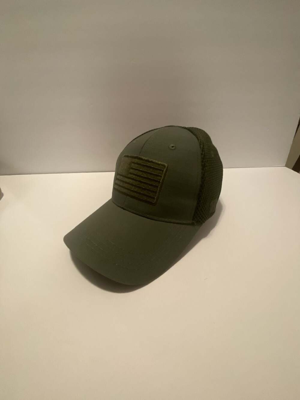 Highland Tactical Soft Mesh American Flag Ripstop Tactical Cap Green OSFM
